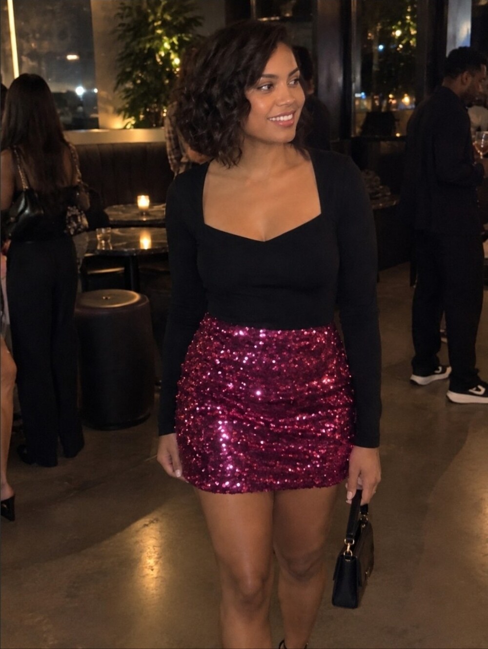 Forever 21 Sequin Pink Skirt Small